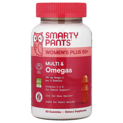 Women's Plus 50+, Multi & Omegas Gummies, Orange and Mango Orange, 90 Gummies