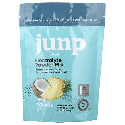JUNP Hydration Электролитный порошок, Pina Colada, 20 стиков, 0.14 oz (4 g) каждый