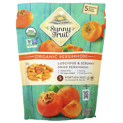 Organic Dried Persimmons, 5 Portion Packs, 0.7 oz (20 g) Each