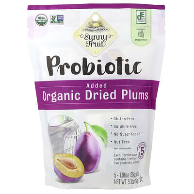 Сушеные сливы Sunny Fruit Organic With Added Probiotics 5 Packs 1.06 oz (30 g) Each