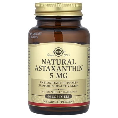 Natural Astaxanthin, 5 mg, 60 Softgels