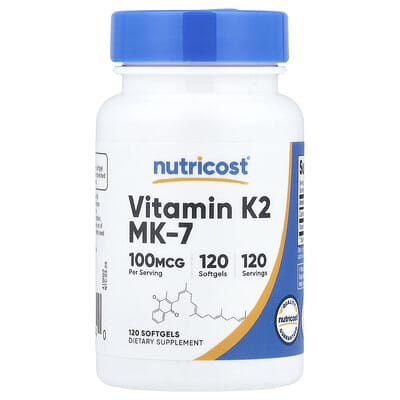 Vitamin K2 MK-7, 100 mcg, 120 Softgels