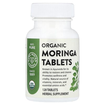 Органические таблетки Moringa, 120 штук (400 mg на таблетку)