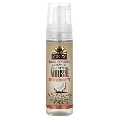 Black Jamaican Castor Oil®, Hair Styling Mousse, Flexible Hold, For Dry & Damaged Curls, Coconut, 7.5 oz (221 ml)