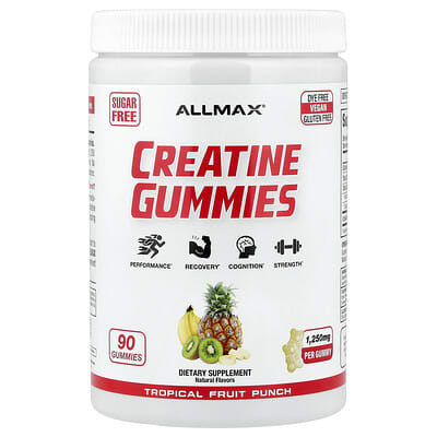 ALLMAX Креатин в мармеладе, Tropical Fruit Punch, 1,250 mg, 90 шт