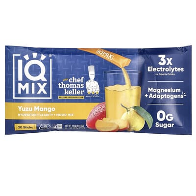 IQMIX®, Hydration + Clarity + Mood Mix, Yuzu Mango, 20 Sticks, 0.28 oz (8 g ) Each