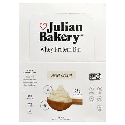 Протеиновый батончик Julian Bakery Sweet Cream, 12 шт., 2.1 oz (60 g) каждый