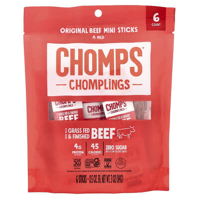 Chomplings, мясные мини-палочки, Mild, 6 шт., 0.5 oz (14 g) каждая