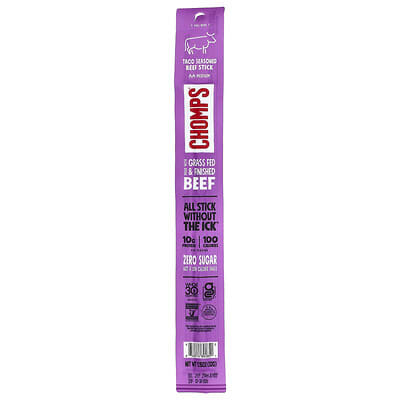 Мясная палочка Chomps Taco Seasoned Beef Stick, Medium, 1.15 oz (32 g)