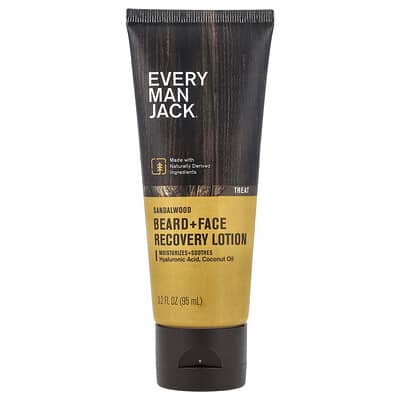 Beard + Face Recovery Lotion, Sandalwood, 3.2 fl oz (95 ml)