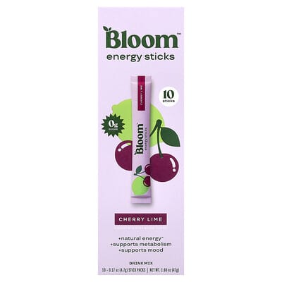 Энергетические палочки Cherry Lime, 10 упаковок по 0.17 oz (4.7 g)