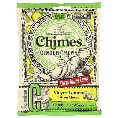 Ginger Chews, Meyer Lemon, 5 oz (141.8 g)