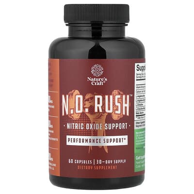 N.O. Rush™, поддержка оксида азота, 60 капсул
