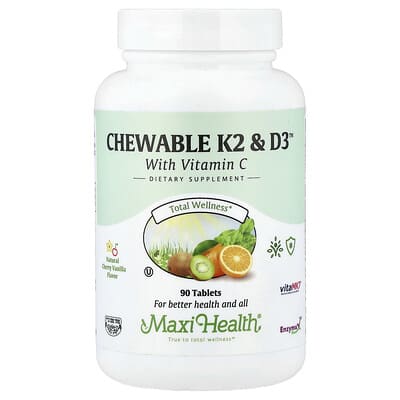 Жевательные таблетки K2 & D3™, Natural Cherry Vanilla, 90 шт