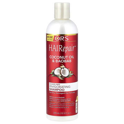 Шампунь ORS HAIRepair™ для сухих поврежденных волос и кожи головы, Coconut Oil & Baobab, 12.5 fl oz (370 ml)