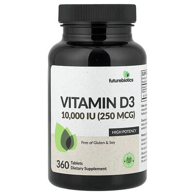 Vitamin D3, 250 mcg (10,000 IU), 360 Tablets