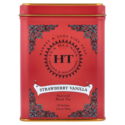 Черный чай, клубника и ваниль, 20 пакетиков, 1.4 oz (40 g)