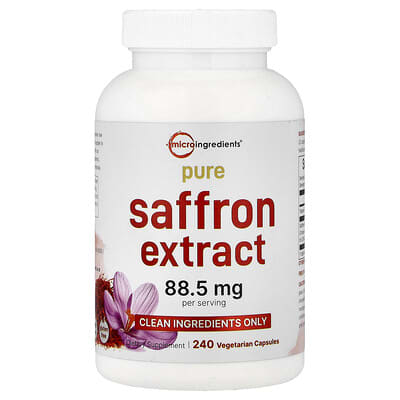Micro Ingredients Чистый экстракт шафрана, 240 вегетарианских капсул