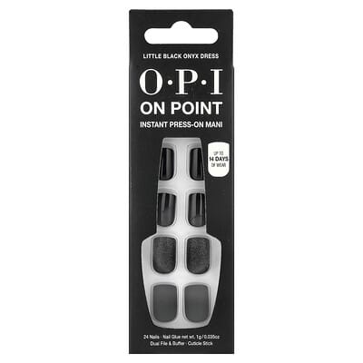 Набор OPI On Point Instant Press-On Mani, Short Length, Little Black Onyx Dress, 27 Piece Kit