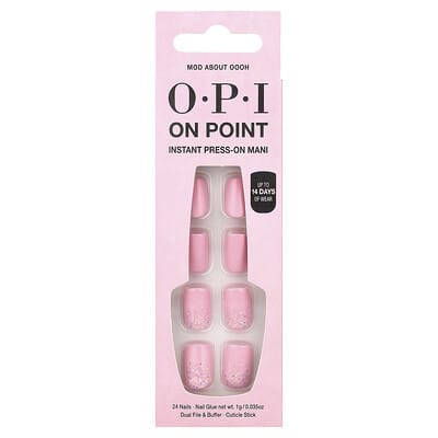 On Point, Instant Press-On Mani, Short Length, Mod About Oooh, 27 Piece Kit