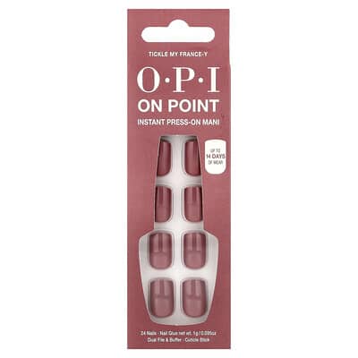 Набор накладных ногтей OPI On Point, короткая длина, Tickle My France-Y, 27 предметов