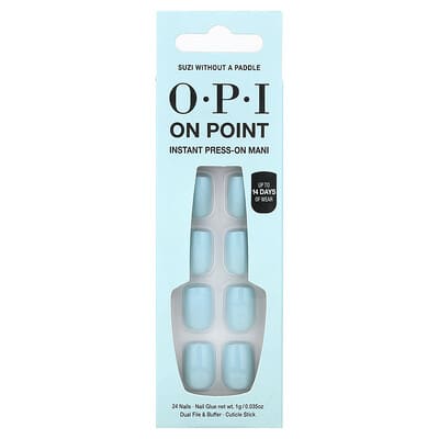 On Point, Instant Press-On Mani, Short Length, Suzi without a Paddle, 27 Piece Kit