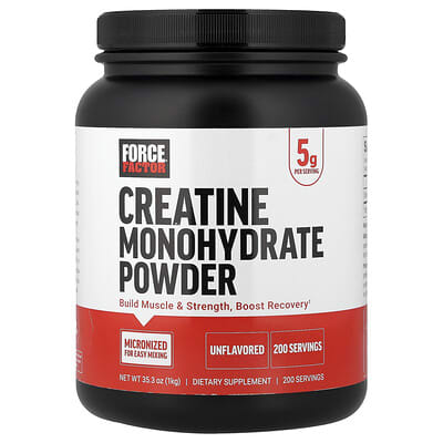 Force Factor Креатин моногидрат, порошок, без вкуса, 35.3 oz (1 kg)