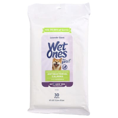 For Pets™ Antibacterial Calming  Wipes, For Dogs, Lavender, 30 Wipes