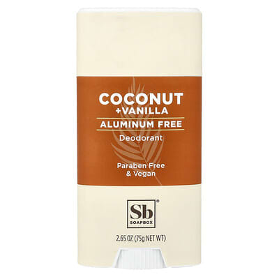 Дезодорант без алюминия Soapbox Coconut Vanilla, 2.65 oz (75 g)