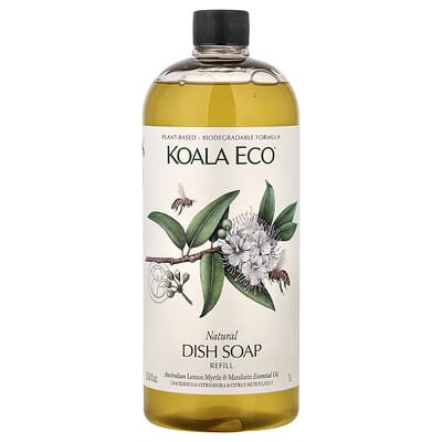 Натуральное средство для мытья посуды, 33.8 fl oz (1 l), с маслом лимонного мирта и мандарина