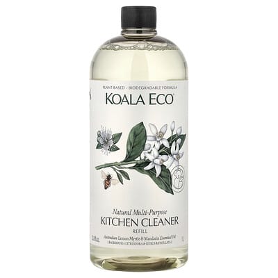 Koala Eco универсальное средство для чистки кухни, рефил, с маслом лимонного мирта и мандарина, 33.8 fl oz (1 l)