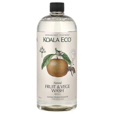 Natural Fruit & Vege Wash, Refill, Australian Mandarin Essential Oil, 33.8 fl oz (1 l)