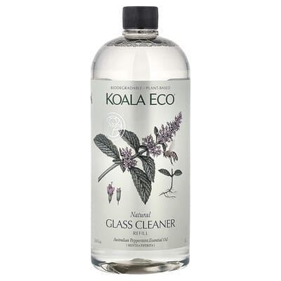 Natural Glass Cleaner, Refill, Australian Peppermint Essential Oil, 33.8 fl oz (1 l)