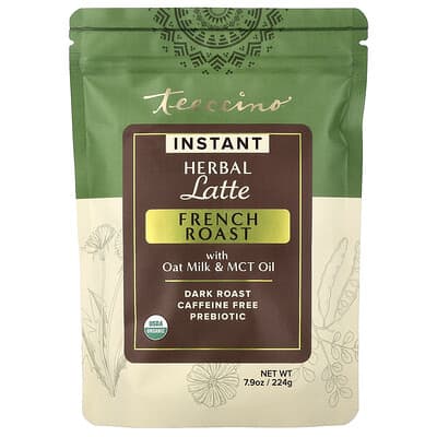 Instant Herbal Latte, French Roast, Dark Roast, Caffeine Free, 7.9 oz (224 g)