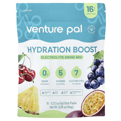 Hydration Boost, Electrolyte Drink Mix, Variety Pack, 16 Stick Packs, 0.28 oz (8 g) Each