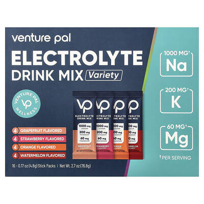 Electrolyte Drink Mix, Variety, 16 Stick Packs, 0.17 oz (4.8 g) Each