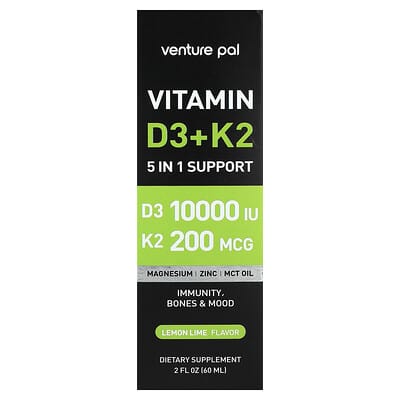 Vitamin D3 + K2, Lemon Lime, 2 fl oz (60 ml)