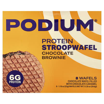 Протеиновое печенье Stroopwafel, шоколадный брауни, 8 штук, 1.16 oz (33 g) каждая