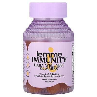 Желейные витамины для иммунитета Lemme Immunity Daily Wellness Gummies, Sweet Orange, 60 шт