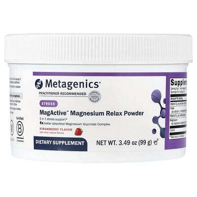 Магниевый порошок MagActive™ Magnesium Relax, Strawberry, 3.49 oz (99 g)