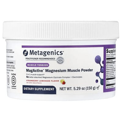 MagActive™ Магниевый порошок для мышц, Strawberry Lemonade, 5.29 oz (150 g)