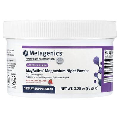 MagActive™ Магниевый ночной порошок, Mixed Berry, 3.28 oz (93 g)