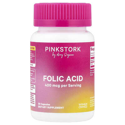 Folic Acid, 400 mcg, 30 Capsules