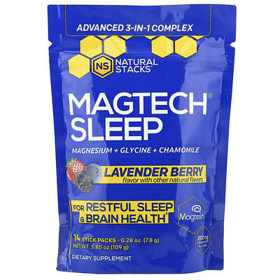 Natural Stacks MagTech® Sleep, Лаванда и ягоды, 14 стиков, 0.28 oz (7.8 g) каждый