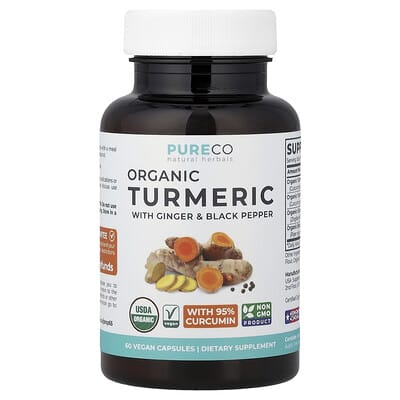 Organic Turmeric with Ginger & Black Pepper, 60 Vegan Capsules