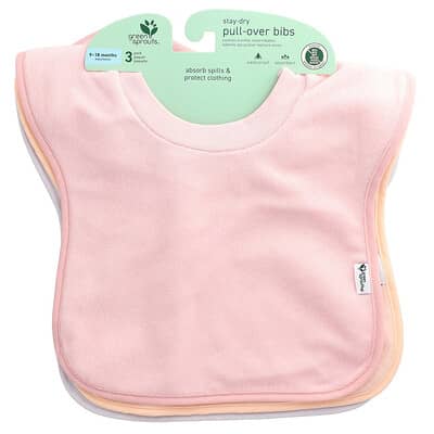 Stay-Dry Pull-Over Bibs, 9-18 Months, 3 Pack