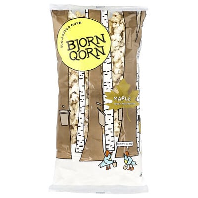 BjornQorn кукуруза Sun-Popped, кленовый сироп, 3 oz (85 g)