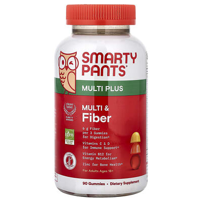 SmartyPants Multi Plus, жевательные витамины, клубника, апельсин и лимон, 90 шт