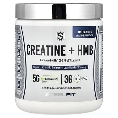 Creatine + HMB, без вкуса, 8.5 oz (240 g)
