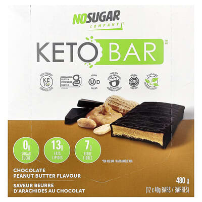 Протеиновый батончик Keto Bar™, Chocolate Peanut Butter, 12 штук по 40 g